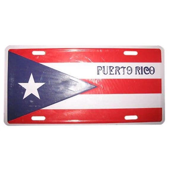 Puerto Rico Rican Lettering 6"x12" Aluminum License Plate Tag