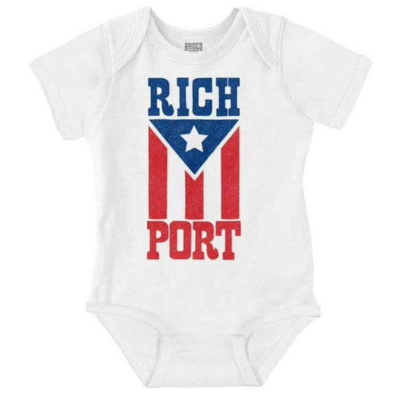 Puerto Rico Rich Port PR Flag Pride Romper Boys or Girls Infant Baby Brisco Brands 24M