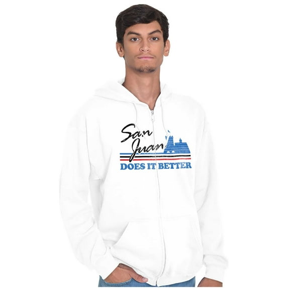 Puerto Rico San Juan Boricua Pride Unisex Fleece Graphic Zip Up Hoodie Brisco Brands 3X