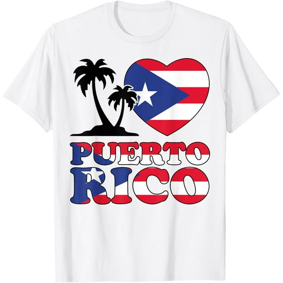 Puerto Rico Shirt I Love Puerto Rico Flag Women Men Kids Boy T-ShirtMen and women, White T-shirt, size: Extra large