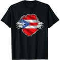 thumbnail image 1 of Puerto Rico Shirt Puerto Rican Flag Roots Heritage Boricua T-Shirt, 1 of 3