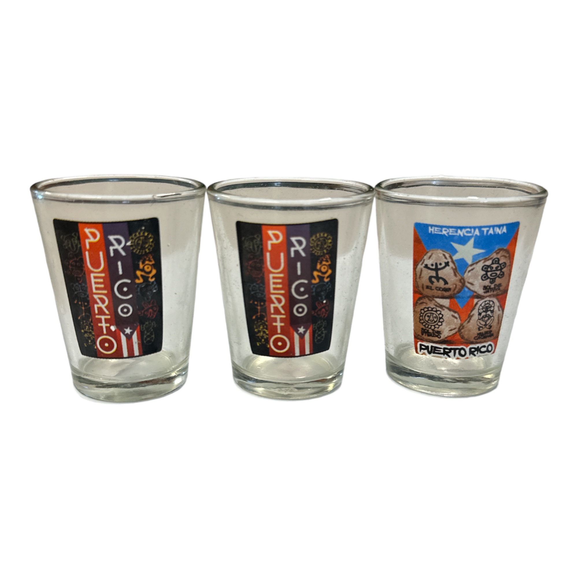 Antigua & Barbuda Caribbean Souvenir Shot Glass Set - Boxed Gift Set Of 2, 2.25" Tall