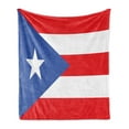 thumbnail image 1 of Puerto Rico Soft Flannel Fleece Throw Blanket, Simple Graphic Illustration of Puerto Rico Flag Stripes Star, Cozy Plush for Indoor and Outdoor Use, 60" x 80", Vermilion Violet Blue, by Ambesonne, 1 of 6