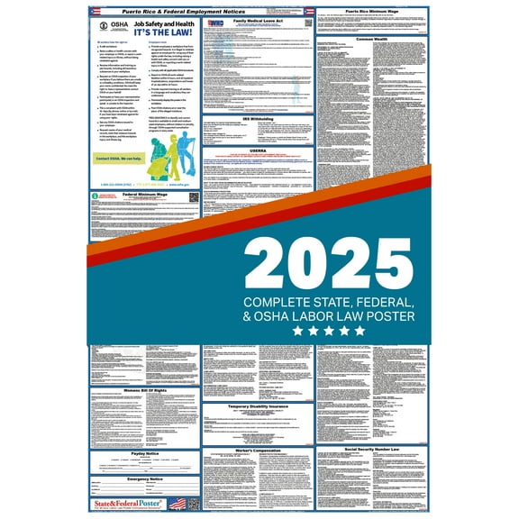 Puerto Rico State and Federal Labor Law Poster 2025 SPANISH