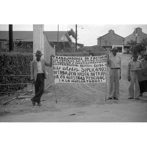 Puerto Rico Strike 1942. Nstriking Workers Picketing Near The Sugar Mill In Yabucoa Puerto Rico. Photograph By Jack