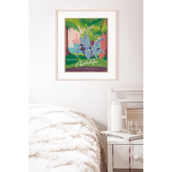 Puerto Rico Travel Poster, Retro Tropical Wall Art
