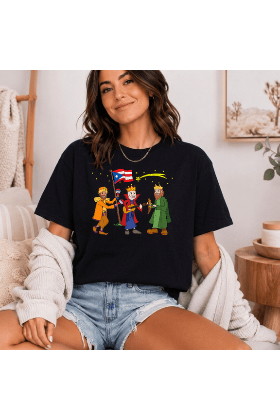 Puerto Rico Tres Reyes Magos Three Wise Men Holiday Style Art Graphic TeeV12998,for unisex up to 5XL