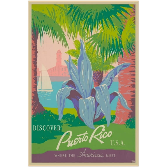 Puerto Rico - US WPA Vintage Travel Poster (12x18Inches)