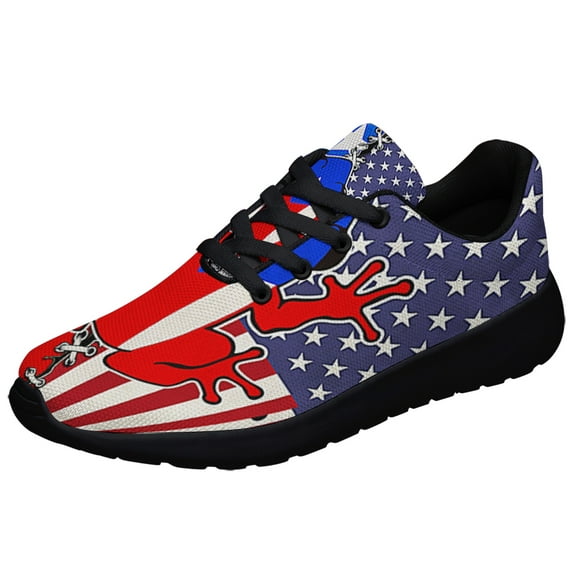 Puerto Rico USA Coqu Puerto Rican American flag Shoes Sneakers Black Size 12