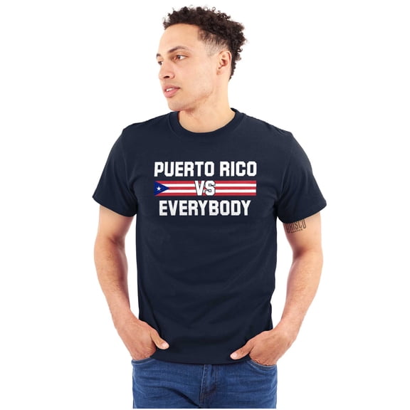Puerto Rico VS Everybody PR Flag Men's Graphic T Shirt Tees Brisco Brands X