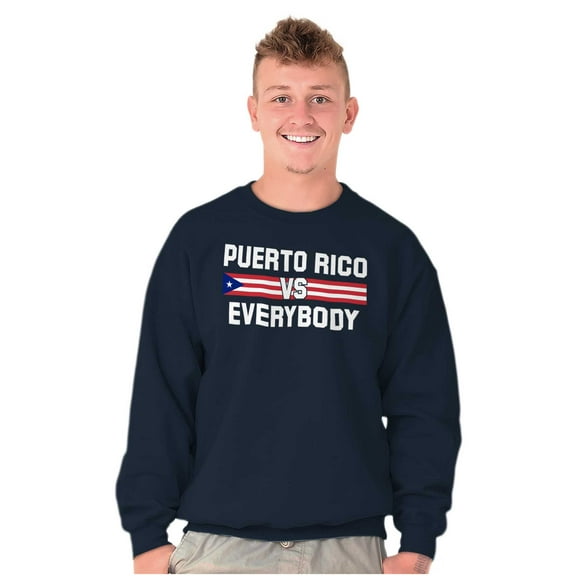 Puerto Rico VS Everybody PR Flag Sweatshirt for Men or Women Brisco Brands S