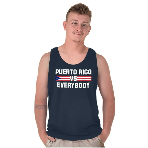 Puerto Rico VS Everybody PR Flag Tank Top T Shirts Men Women Brisco Brands S