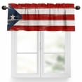 thumbnail image 1 of Puerto Rico Valances for Windows, 42 x 12in, Flag Patriot Vintage Wooden Board Text Rod Pocket Kitchen Valance Curtain Light Filtering Window Treatments for Living Room Bedroom, 1 Panel, 1 of 7