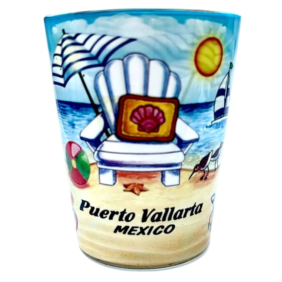 Puerto Vallarta Mexico Beach Chair In-And-Out Shot Glass