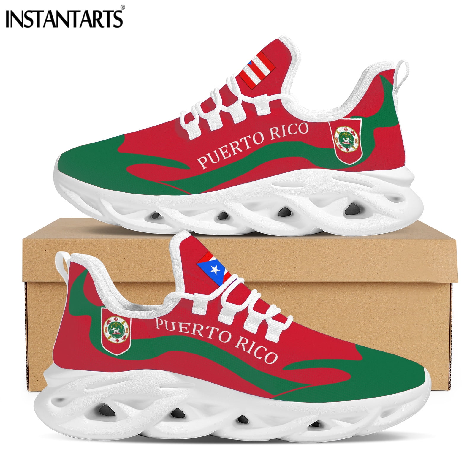 Puerto rico Flag Print Women Cool Sneakers Lightweight Soft Mesh Swing