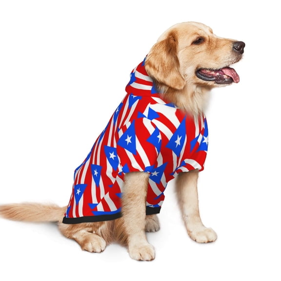 Puertorico-Flag Dog Hoodie Pet Coat for Medium and Large Dogs Daily Use Small