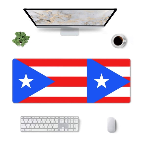 Puertorico-Flag Large Gaming Mousepad For Office Computers Laptop Table Mouse Mat Accessory 11.8 X 31.5 Inches