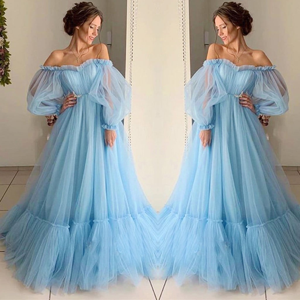 Buy Powder Blue Embroidered Mermaid Gown For Women Online