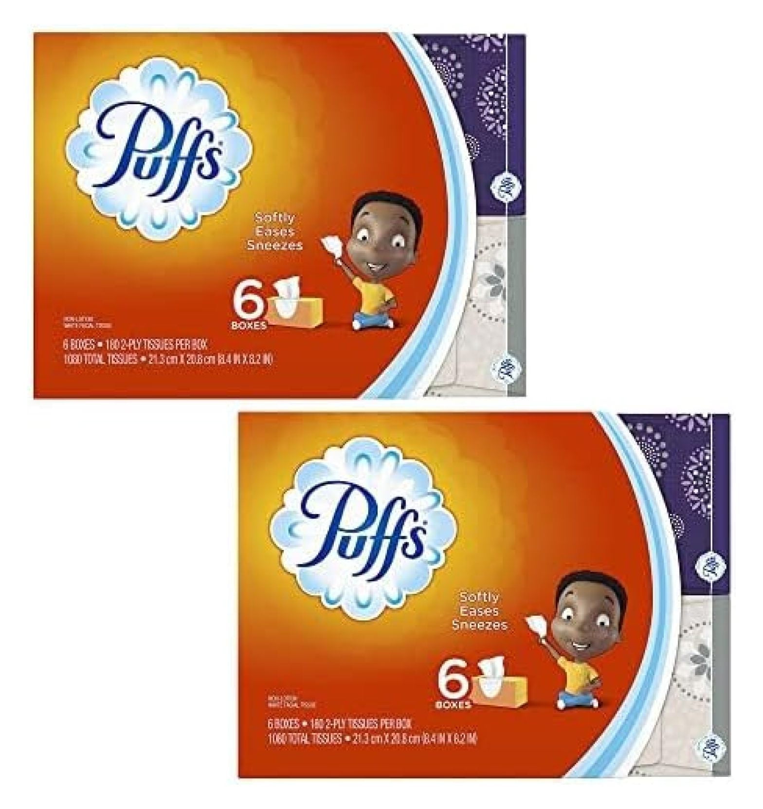 Puff Everyday Non Facial Tissues, 12 Family Boxes (180 Tissues Per Box