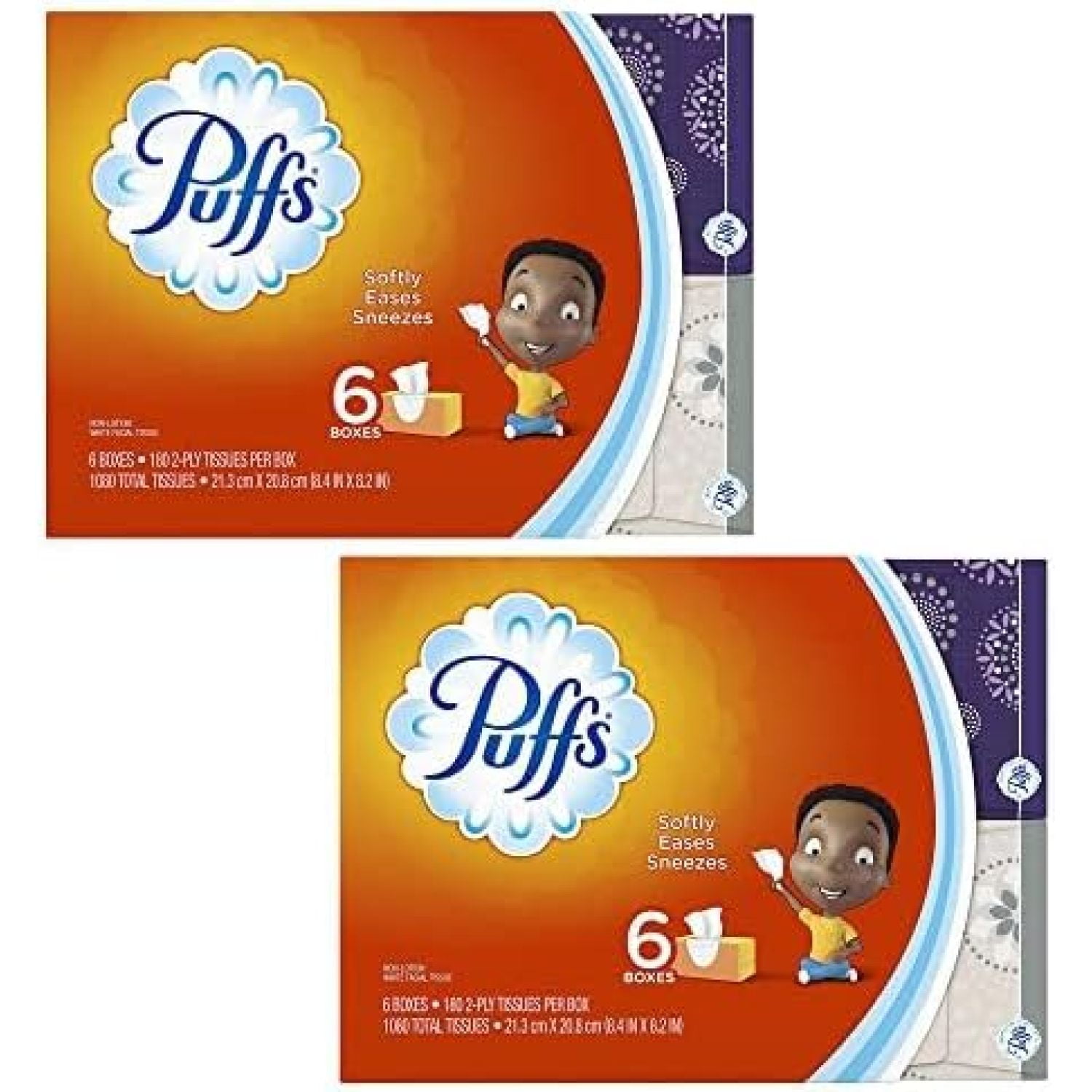Puff Everyday Non-Lotion Facial Tissues, 12 Family Boxes (180 Tissues Per Box), Puff Tissue Boxes (Total 2160 Tissues) include Laiby small tissue pocketQ