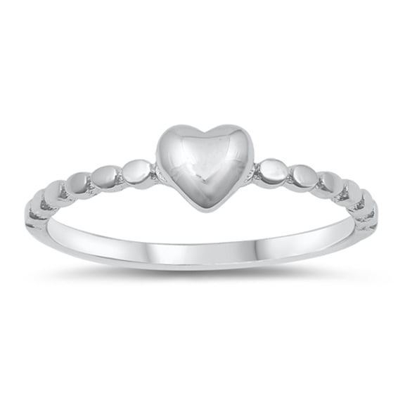 Puff Heart Love Promise Ring .925 Sterling Silver Band Jewelry Female Male Unisex Size 7