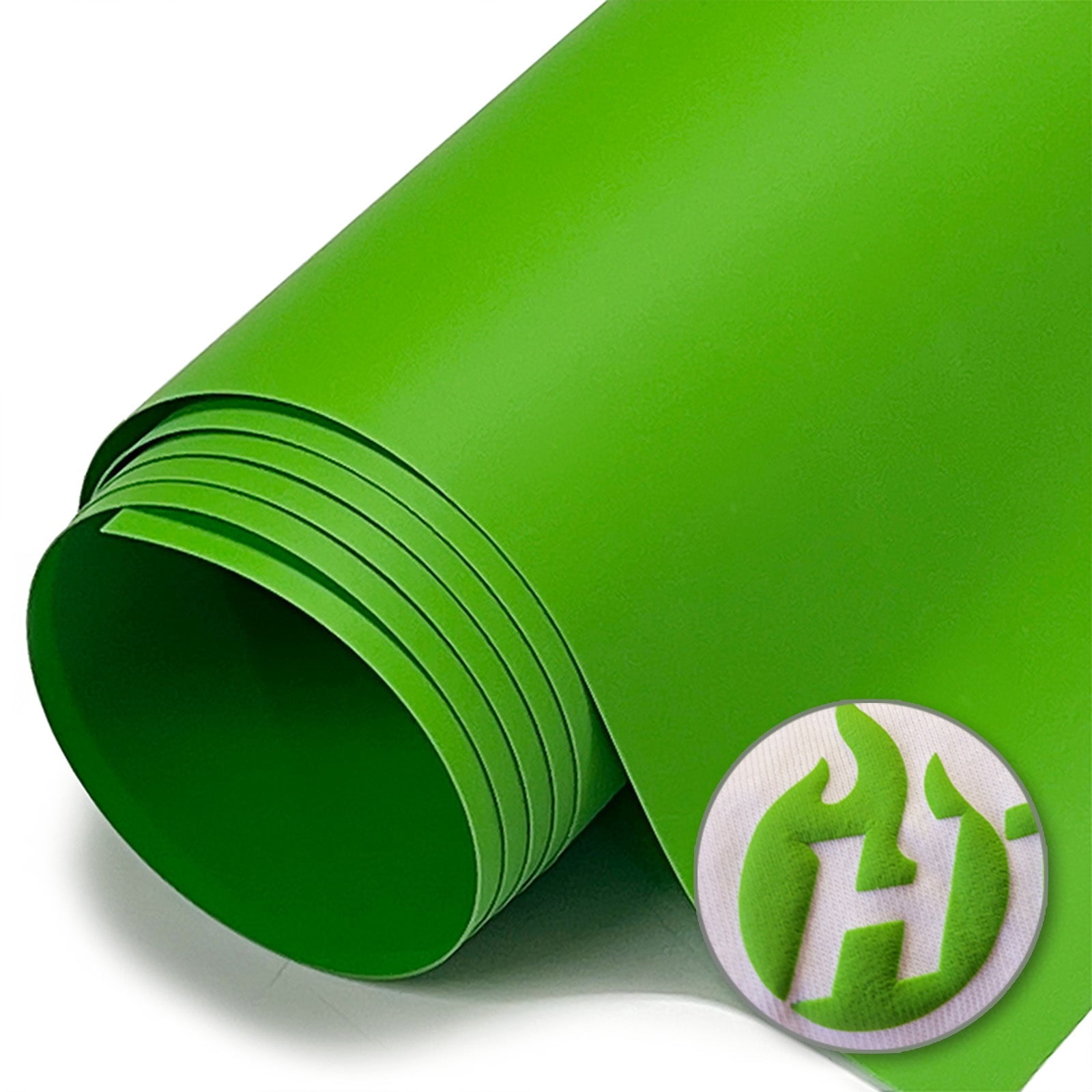 Puff Heat Transfer Vinyl (Apple Green, 20" x 25 Yards) - 3D Puffy Heat Press Transfer Film, DIY Craft Iron on Vinyl for Shirts