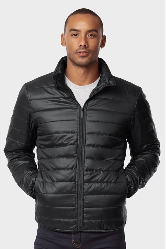 Puff Jacket - Men's Light Quilted Slim Fit Puff Jacket 2XL, Black
