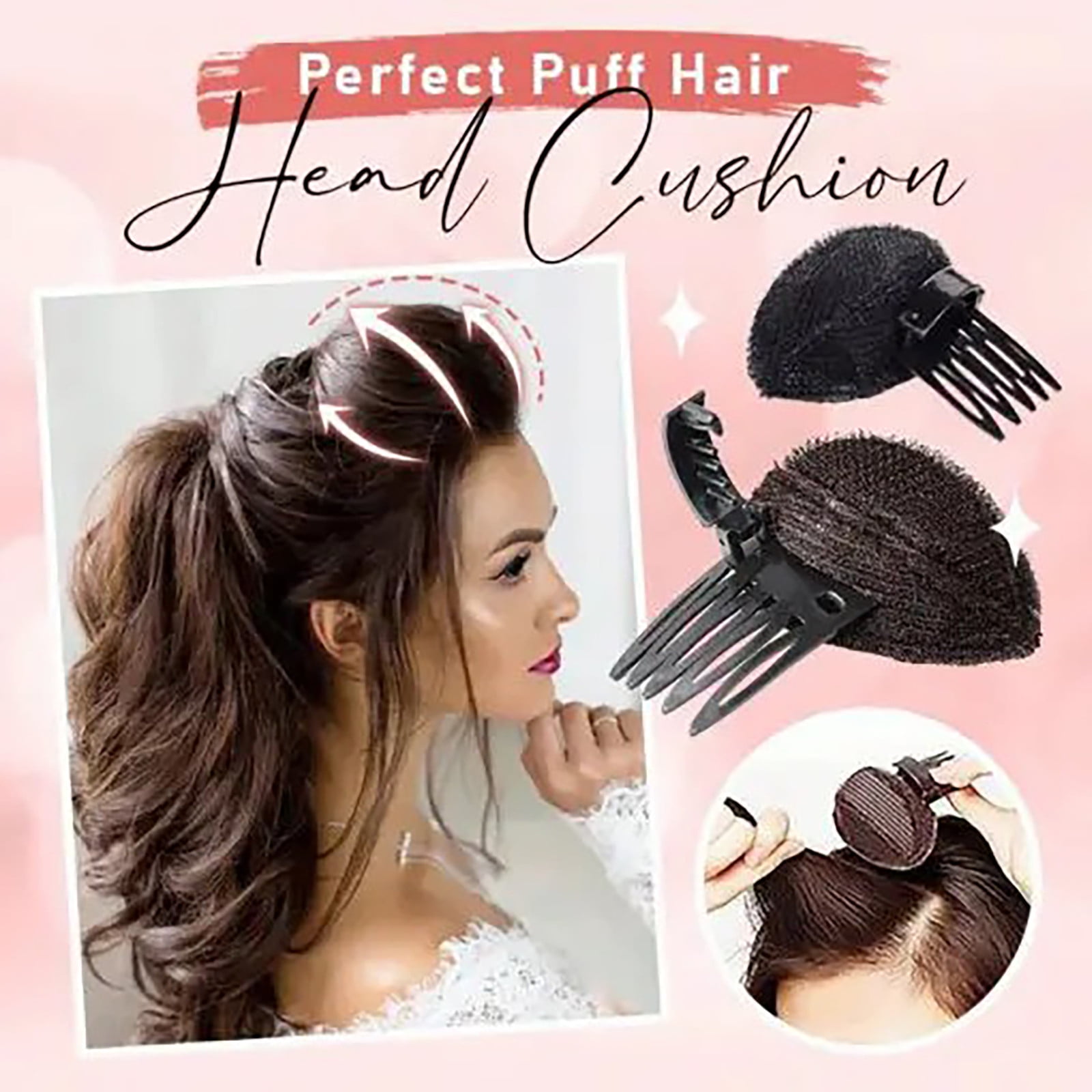 Puff Comb Puff Pastry Insert Comb, Non-Marking Hair Pad for Volume, Clip-On Bangs ...