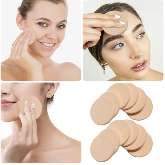 Puff Powder Puff Latex Sponge for Foundation 55x7mm -Tone Edge Puff 12pc – Soft Micro-Pore Beauty Tool 12PCS