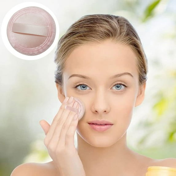 Loose Setting Powder Puff for Soft Focus Finish with Delicate Ribbon Handle 10PCS