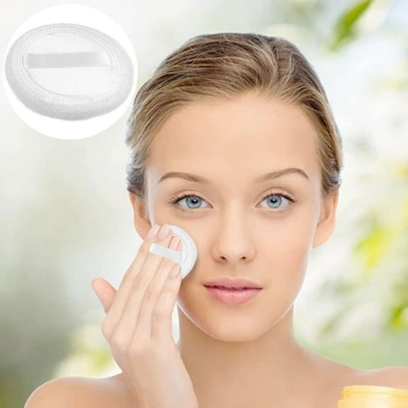 Loose Setting Powder Puff with Soft Flannelette and Delicate Ribbon for Makeup Application 10PCS