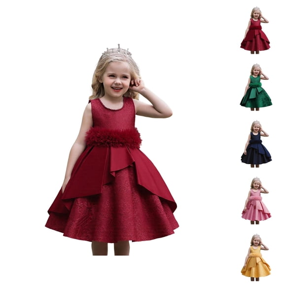 Puff Satin Princess Gown – Big Kids Celebration Dress Ages 4-10, Formal Party & Recital Wear, Luxe Coordination with Pink Dress for Girls Looks