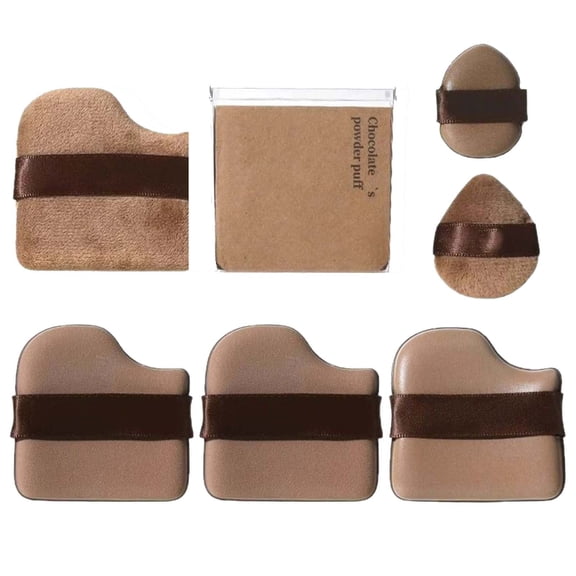 Puff Set for Makeup Application Soft Sponge Puffs for Face and Neck Blending Cosmetic Puff Kit for Foundation Application,One Size,Coffee