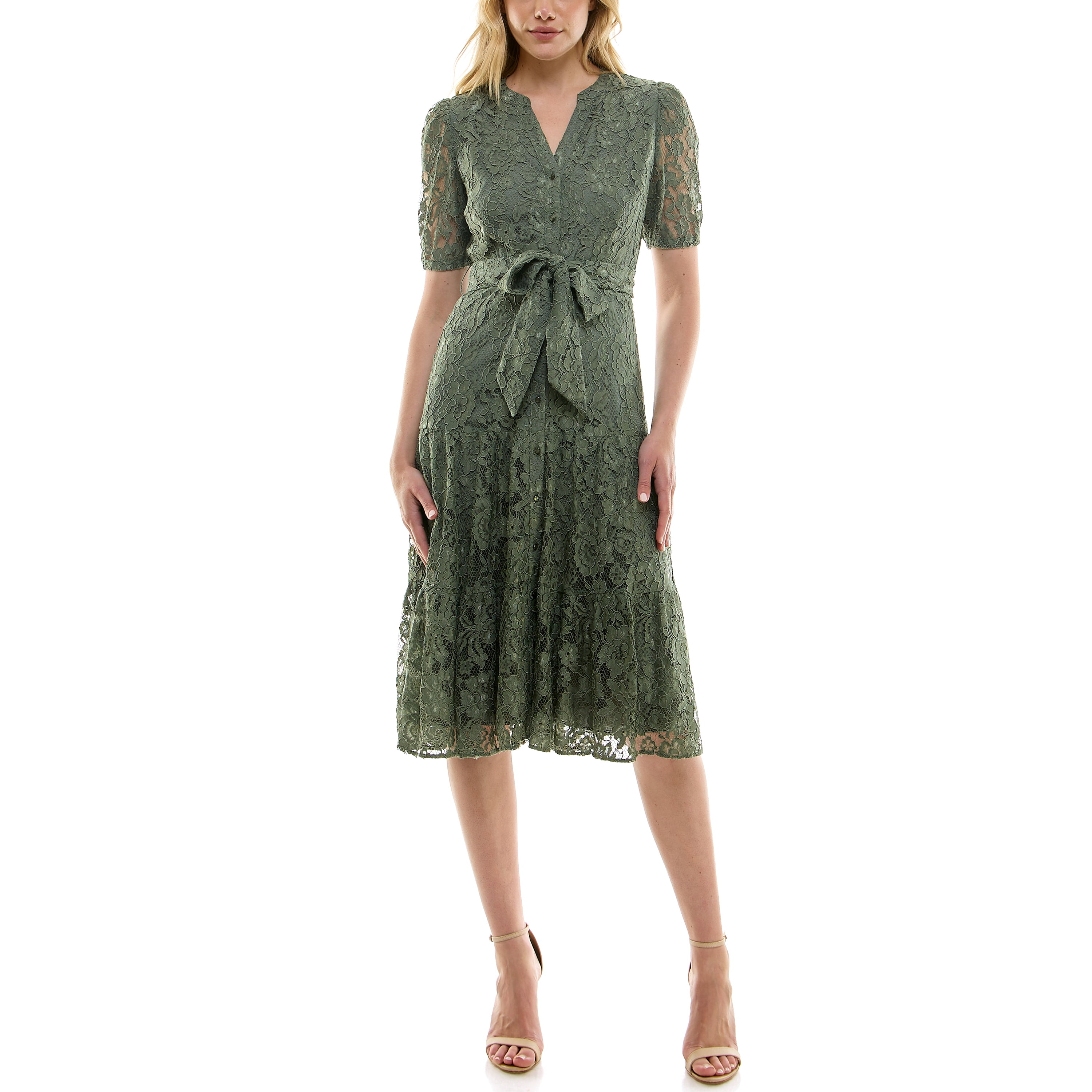 Walmart savings: Nanette Lepore Women's Puff Sleeve Lace Midi Dress, Sizes XS-XXXL