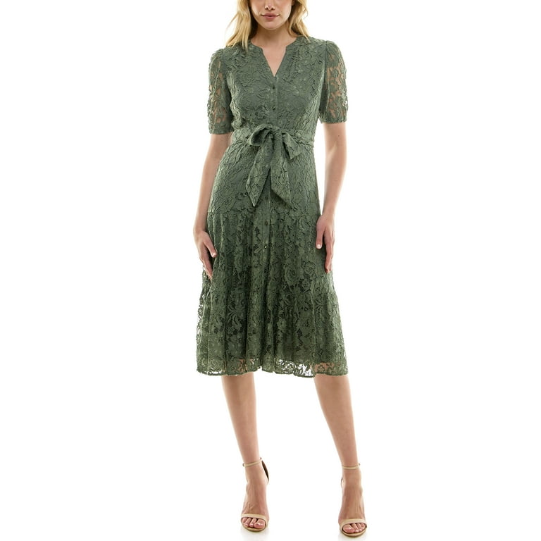 Nanette Lepore Women's Puff Sleeve Lace Midi Dress, Sizes XS-XXXL -  Walmart.com