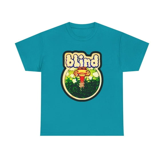Puff Snake Trees DC Blind Creager Vintage Skateboard 02 Classic TShirt Print - Tropical Blue / L