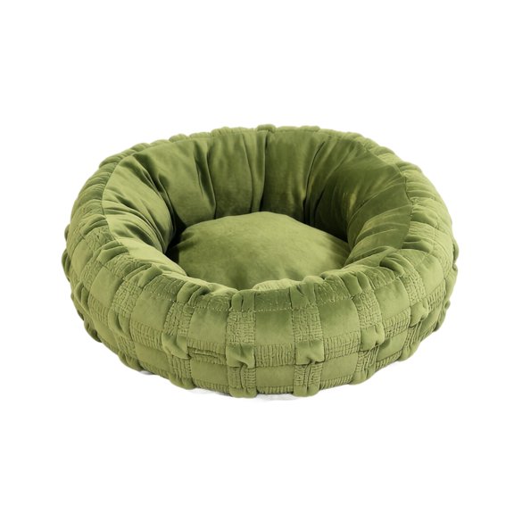 Puff Style Pet Mat Circular All Season Universal Pet Nest,Circle Microplush Pet Bed - Poly Filled - Machine Washable