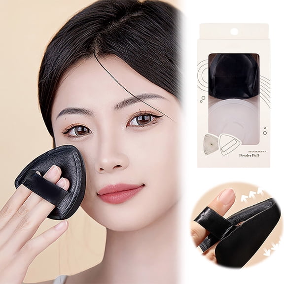 Puff Triangle High Definite Powder Puff for Dry and Wet Use | Non-Eating Holding Sponge for Concealer Makeup | Air Beauty Egg Sponge, 1.97*1.97 in, Black