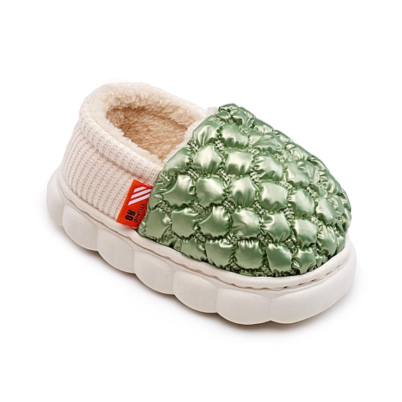 Puff Warm Slippers for Girls Boys Kids Toddlers, Cute Non-slip Kids House Slippers for Indoor and Outdoor Walking Shoes