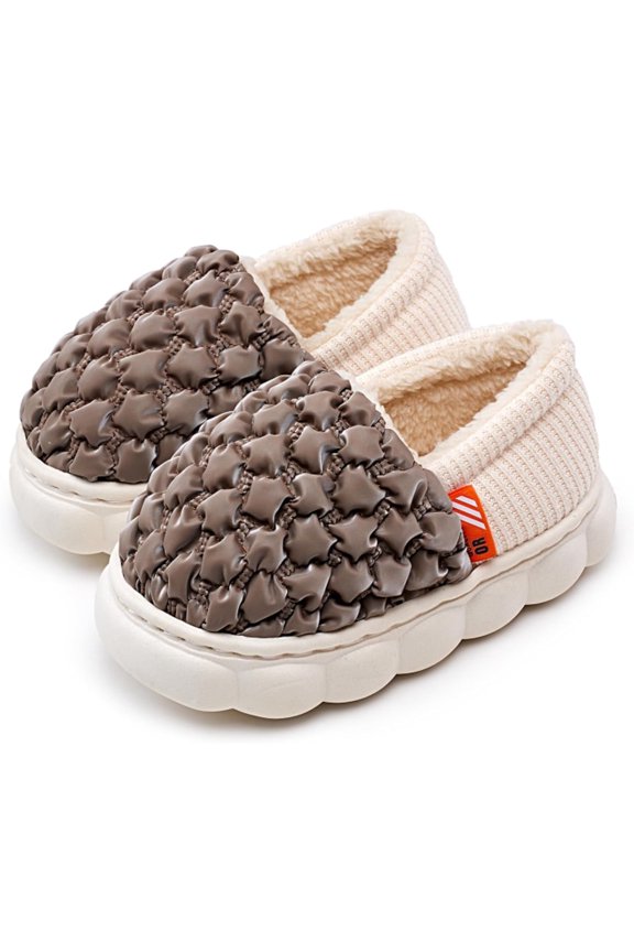 Puff Warm Slippers for Girls Boys Kids Toddlers, Cute Non-slip Kids Slippers for Indoor and Outdoor