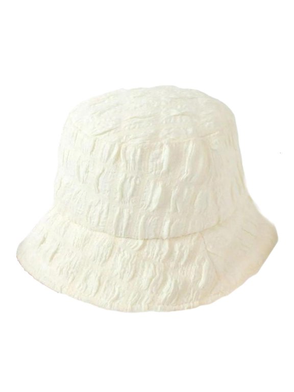 Puff Wrinkle Breathable Bucket HatAdu1tFisherman Hat Outdoor Sunshade