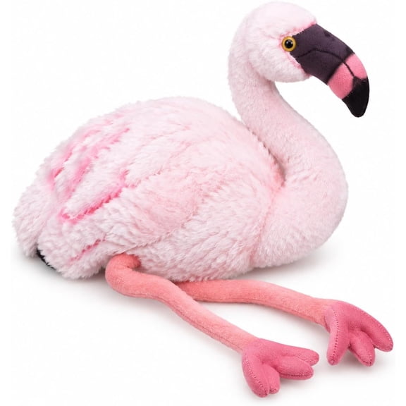 PuffPurrs Flamingo Plush Toy, Realistic Lying Flamingo Stuffed Animal, 15.75 in / 40 cm, Gift for Animal Lovers