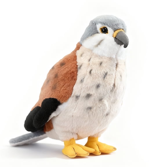 PuffPurrs Kestrel Plush - Lifelike 10in Falcon Bird Toy, Realistic Bird of Prey Plush Gift