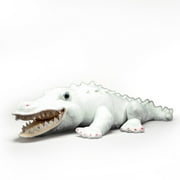 PuffPurrs Lifelike Albino Alligator Plush Toy, Realistic Snow Gator Teddy Stuffed Animal, Collectible Crocodiles Animal Plush Toy Gift, 50CM/19 Inch