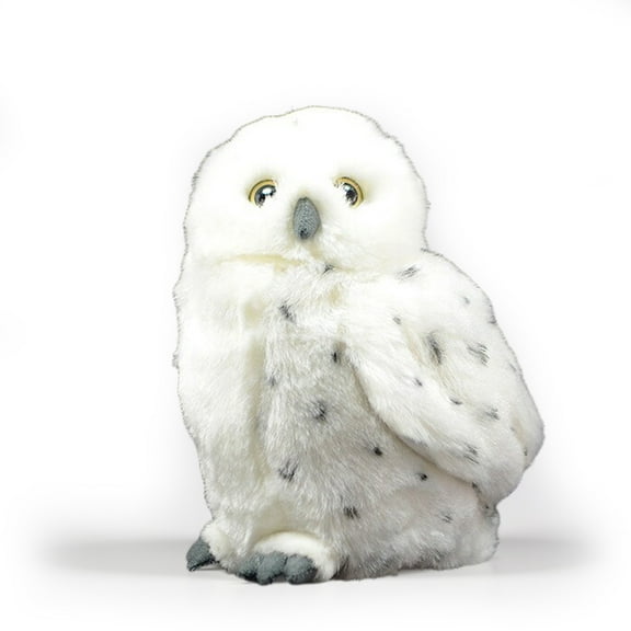 PuffPurrs Lifelike Bubo Scandiacus Plush Toy, Realistic Arctic Owl Teddy Stuffed Animal, Cute Pure White Feathers Pillow Toy Gift, 19 CM/7 In