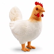 PuffPurrs Lifelike Hen Plush Toy, Realistic Chicken Stuffed Animal with Standing Pose, 11.8-Inch Farmyard Soft Toy for Animal Lovers and Collectors