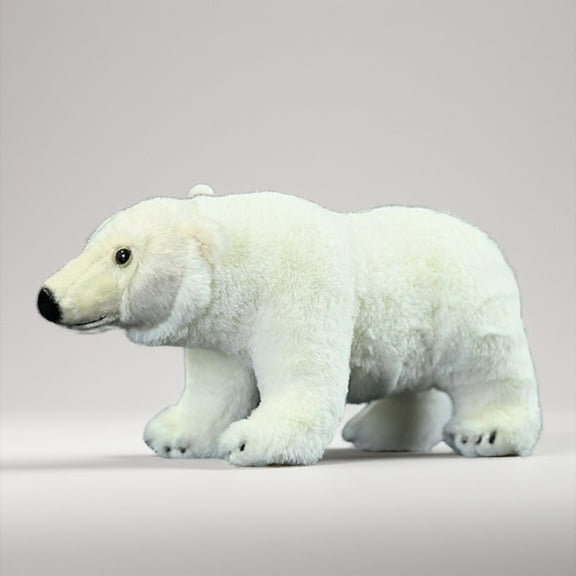 PuffPurrs Lifelike Polar Bear Plush Toy, Realistic Polar Bear Teddy Stuffed Animal, Cute Wild Collectible Unique Pillow Toy Gift, 31CM/12Inch