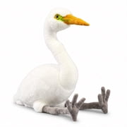 PuffPurrs Lifelike White Egret Plush Toy, Realistic Great Egret Stuffed Animal, Hand-Crafted Bird Gift for Collectors, 50 cm / 19.7 in