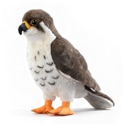 PuffPurrs Peregrine Falcon Plush   Lifelike 11in Bird of Prey Toy, Realistic Falcon Plush Gift for Wildlife & Nature Lovers