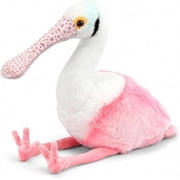 PuffPurrs Pink Spoonbill Stuffed Animal, Realistic Sitting Wading Bird Plush, Wildlife Gift and Display, 11.8 in / 30 cm
